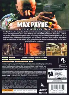 Max Payne 3 (USA) box cover back